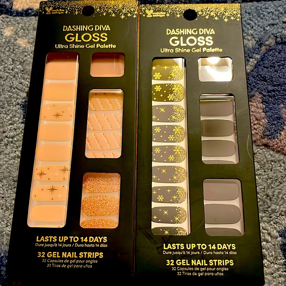 NIB! 2 sets of Dashing Diva Gel Nail Strips. 32 in each box!